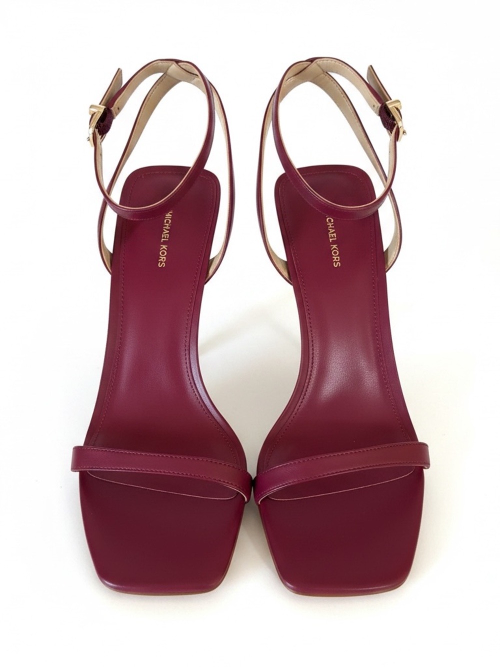 MICHAEL KORS Liana Tamano Red Slingback Heels with Gold-Tone Heel - Picture 2 of 10